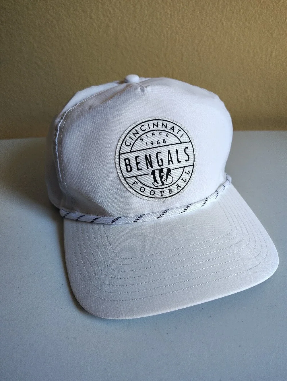 Cincinnati Bengals Hat '47 Suburbia Captain Snapback White Rope Cap Vintage Look